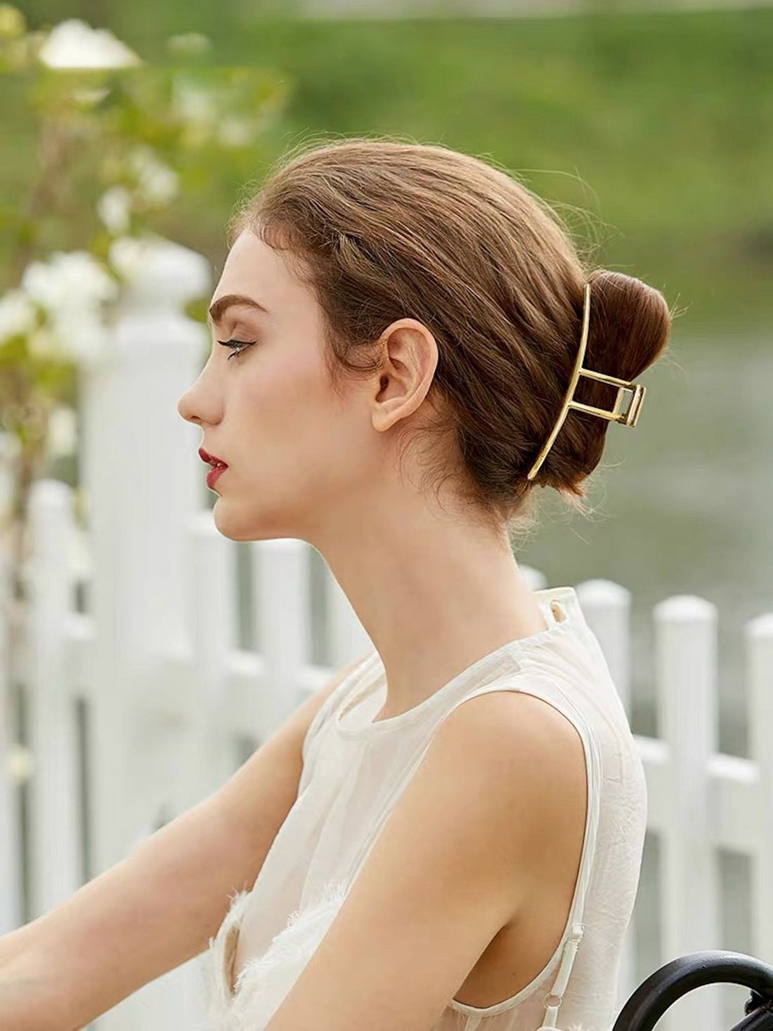Große Krallen-Haarspangen aus Metall – Gold, minimalistische Designs – 3 Arten