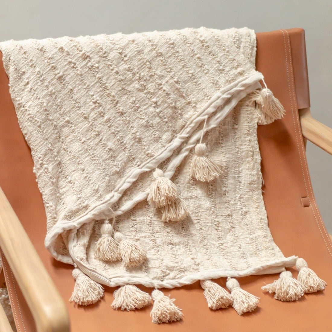 Boho-Decke | Baumwolldecke | Tagesdecke | Bettüberwurf 110x200 cm TENUN handgewebt aus Baumwolle