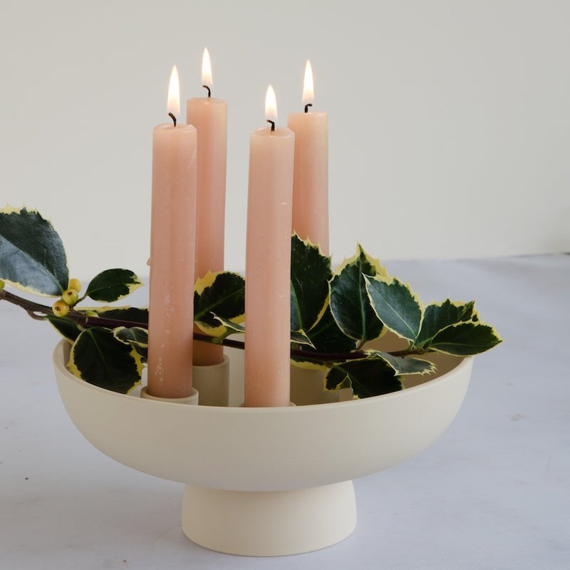 Kerzenständer Loua beige Keramik 22x22x9cm